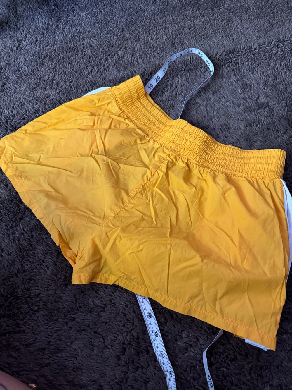 ☀️🥎🛝🛹PINK Yellow Athletic Snap-Trim Shorts - Picture 3 of 6